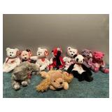 (V) Beanie Bears and a kitty and a dog