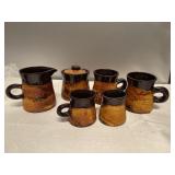(V) Ceramic Cups and sugar and creamers