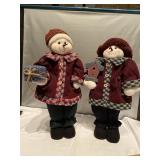 (W) Snowmen two Dressed very nice  22in tall