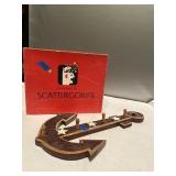 (W) Scattergories and a Wooden Anchor  18 in tall
