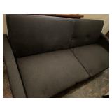 Grey split back futon couch, no odors and in nice
