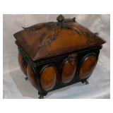 Metal chest with grape design.