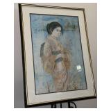 THE RED KIMONO by Edna Hibel- signed