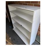 White wooden bookshelf 4 foot wide 4 foot tall