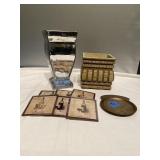 (W) Home Decor two vases Glass Drink Coasters and