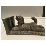 (W) Ceramic Dog Reading a Book with Glasses on