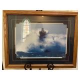 27" x 21" framed lighthouse print