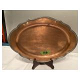 (Z) Copper Oval Tray  15x11