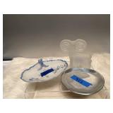 (Z) Decorative  Glass ware Two small Trays and a