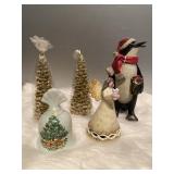 (Z) Christmas Decor  Candle Trees Bell Angel and