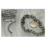 Sterling 27g pin and bracelet