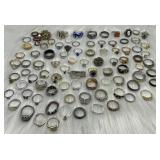 Large assortment of costume rings