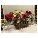 (.   ) Wire  Basket with Flowers