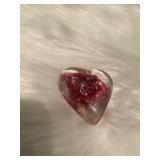 (.   ) Paperweight Heart Shaped  with Purple