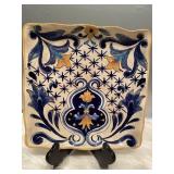(.   ) Hand painted Tray by Terra Nova 11x11