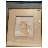 (PP) Drawing  signed  frame size 28x25