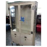 Vintage Metal Medicine Cabinet with Keys and