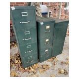 Three piece metal file cabinet set