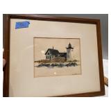 (. ) Original Water  Color Signed frame size