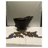 (.  ) Ash Bucket and a metal Decor  11x12