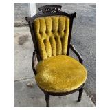 Vintage yellow velvet chair