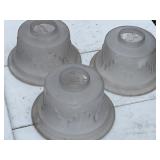 Three glass light shades
