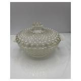 FENTON OPALESCENT HOBNAIL Glass Covered Candy