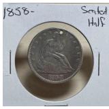 SF) 1858-- Seated Half