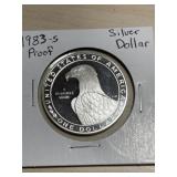 SF) 1983-S Proof Silver Dollar