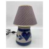 (r6)1980 Rowe Pottery works salted glazed lamp