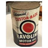 RR1) Vintage Texaco Halvoline Motor Oil one gallon