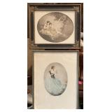ST) Signed etchings, Vintage/ Antique "The