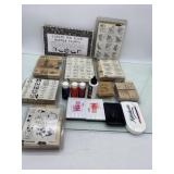 (R14) Rubber Stamps. Ink And Blotter Pads