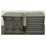 FL) Vintage night stands- 1967- oak drawers,
