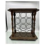 (R11) Wine Rack Wooden and Metal Holds A12