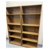 Pair of nice sturdy bookcase/  display shelves.