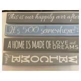 R9) Handmade wood signs.
