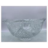 (R10) Cut edge Crystal punch bowl