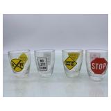 (R10) Road sign shot glasses