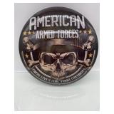 (R10) American Armed Forces Metal Round Sign  16