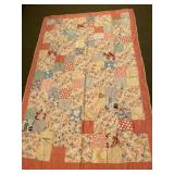 Patchwork  Quilt 53"x82" some aged discoloration