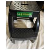 (Fl) Plastic 2 Step Stool Blackout  16x17x 14