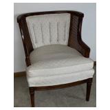 FL) Mid-Century Cane Sided Barrel Chair