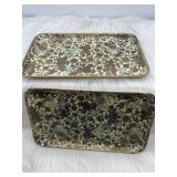 R4) Vintage 2 Small Bar Trays Mid Century Japan