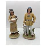 Vintage Indian Porcelain Figurine 8" with Dog