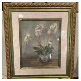 ST) Orchid Heirloom Framed and signed artwork.