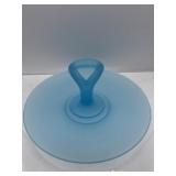 Blue satin glass center handle server