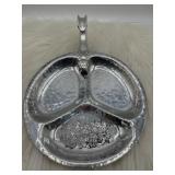 RR3) Vintage Hammered Aluminum serving tray with