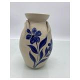 (r6)Williamsville Salt glazed pottery floral vase