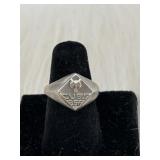 Size 6 sterling silver Cubs BSA ring